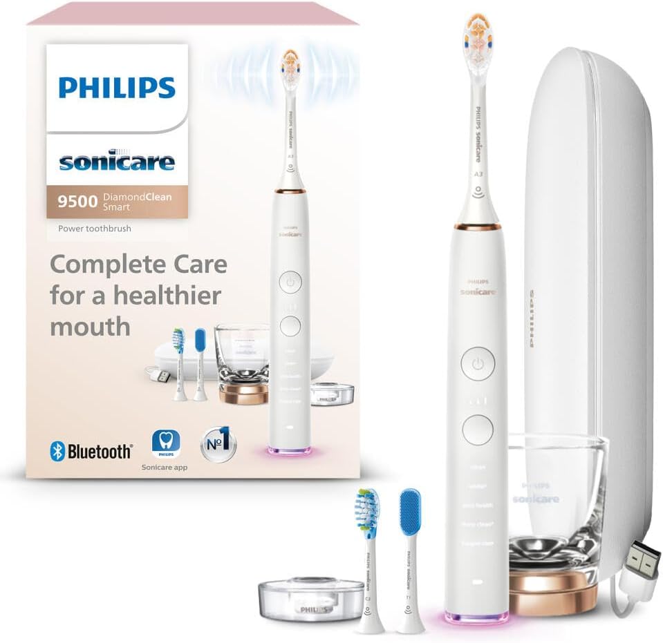Philips Sonicare DiamondClean 9500 Electric Toothbrush 3 Brush Heads, Gray - Image 12