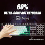 Side profile of Abucow 60 percent wired gaming keyboard
