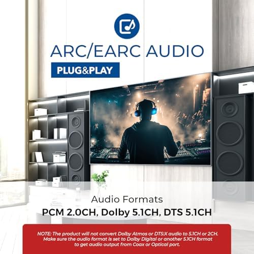 Side angle view of the compact OREI premium home theater audio adapter unit