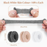 White black and skin color elastic finger bandages displayed together for wound protection.