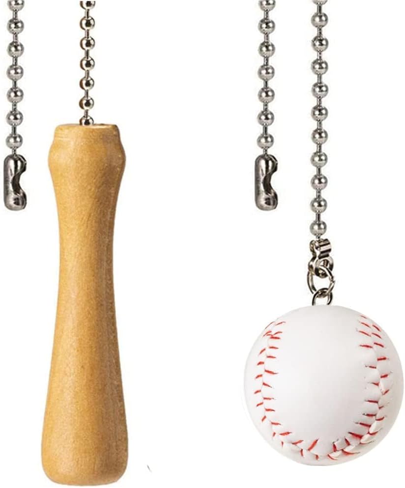 Akahttbn baseball ceiling fan pull chain extender front view