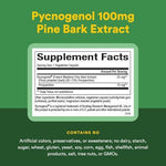 Authentic imported bottle of Natural Factors Pycnogenol showing clear supplement facts and directions