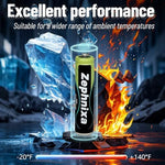 Zephnixa four hundred milliamp hour rechargeable cells showing compatibility with home cordless phones.