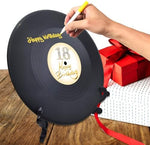 Close up of vinyl record texture for birthday message signing