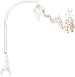 LIUDHPSP 23 inch baby crib mobile bed bell holder arm bracket front view showing the white adjustable claw stand