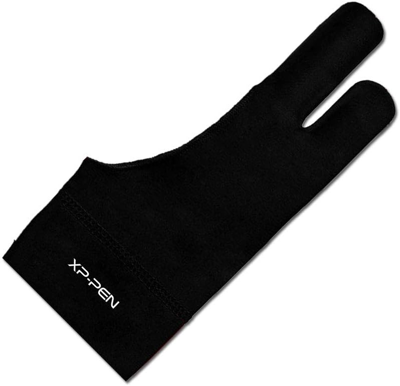 XPPen Artist Drawing Glove front view showing the sleek black two finger design