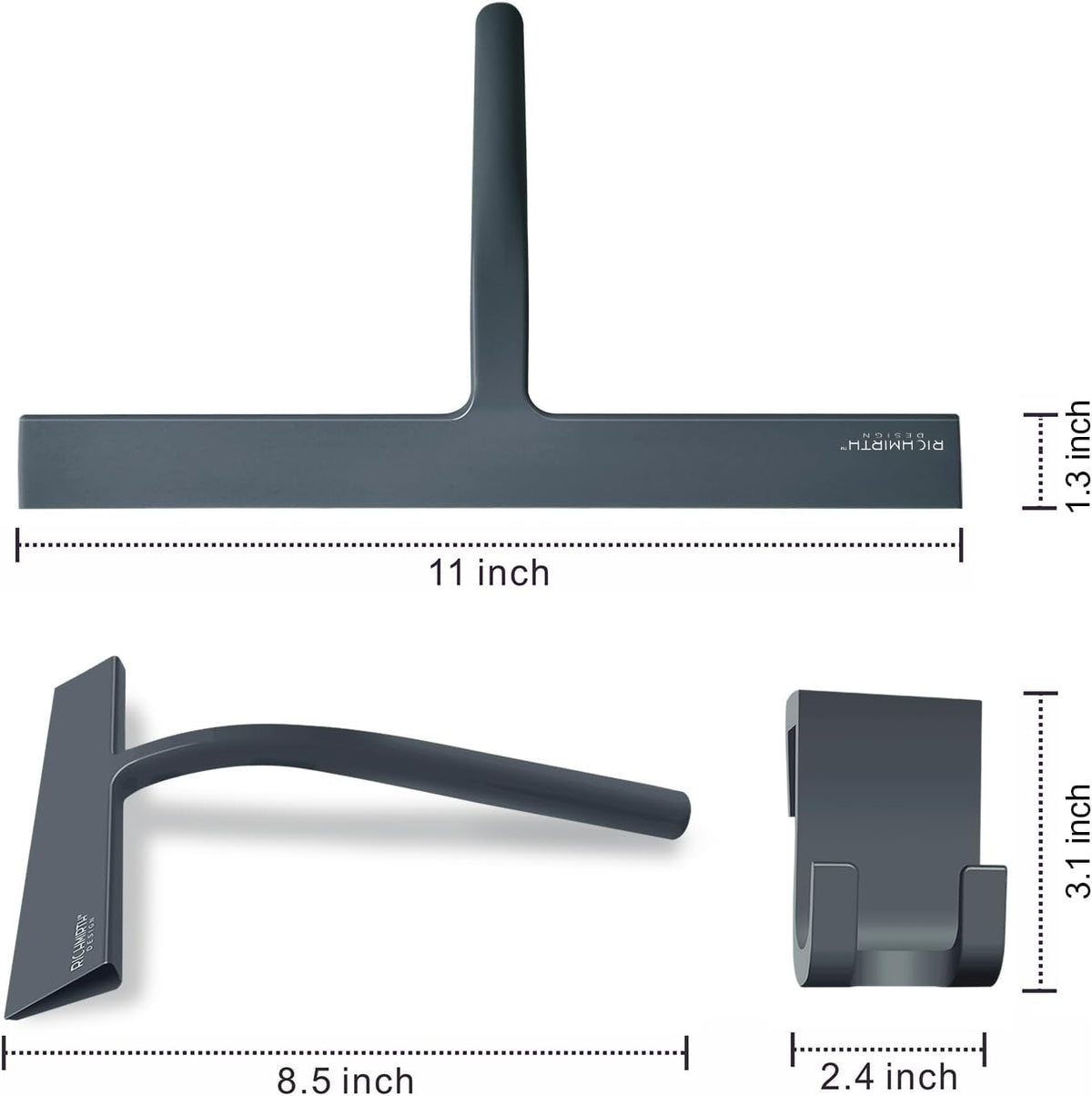 Richmirth silicone squeegee angled side profile with ergonomic handle