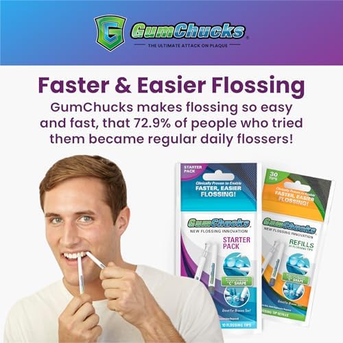 GumChucks flossing system tips compatible with reusable handles