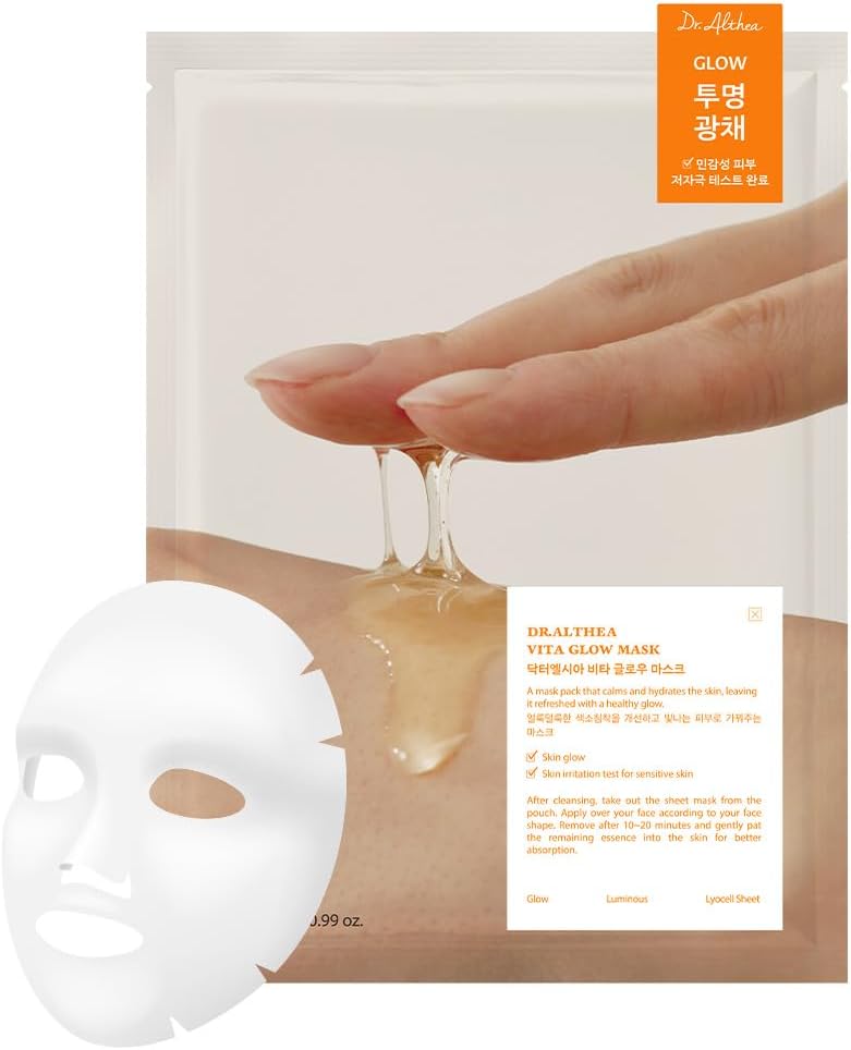Dr Althea Vita Glow Mask front view of packaging showing the pack of four sheets