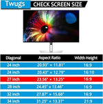 Twugs 16 to 9 aspect ratio privacy protector attached to workspace desktop screen