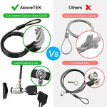 AboveTEK cut resistant galvanized steel security cable showing the pivot mechanism lock head.