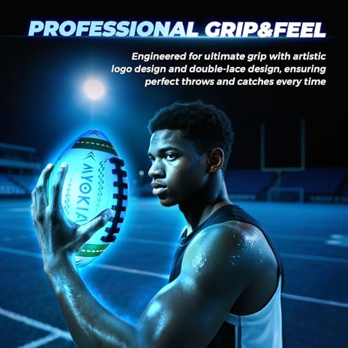 Premium rubber grip glow in the dark football birthday gift packaging set