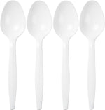 Blue Sky Classic Plastic Teaspoons front view showing fifty count packaging.