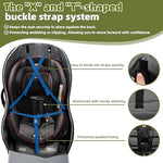 Parent wearing DerBiedersinn car seat travel bag at airport
