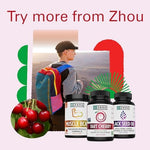 Close up of Zhou Tart Cherry extract supplement bottle cap