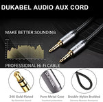 DuKabel 3.5mm audio cable connected to a smartphone and car stereo