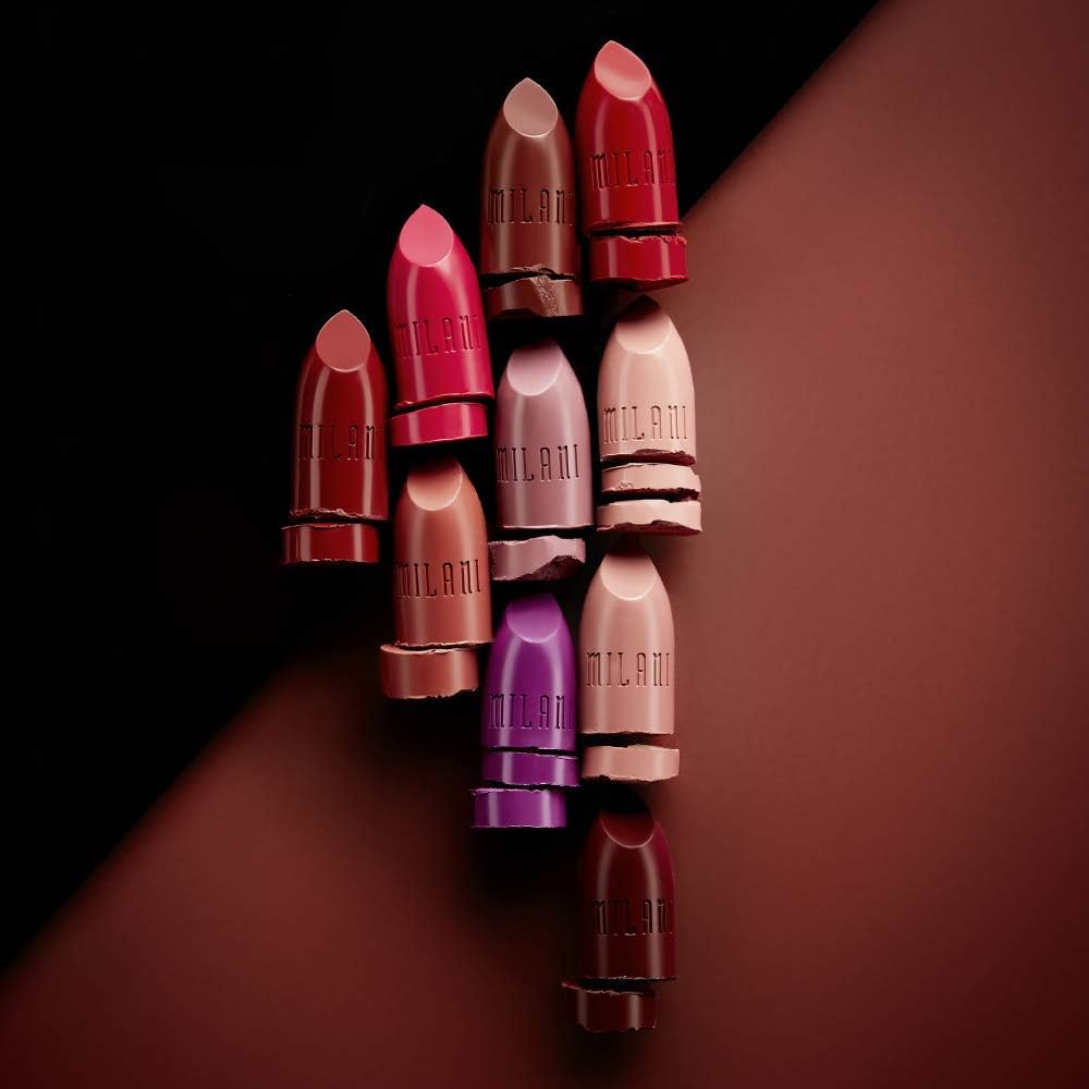 Milani Bold Color Statement matte lipstick shade eleven swatched on hand