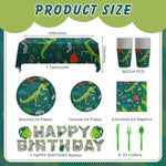 Cecnamt dinosaur party supplies close up view of the paper dinner plates