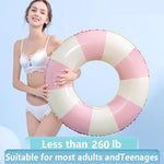 Inflatable pool float set with included repair patches shown on deck