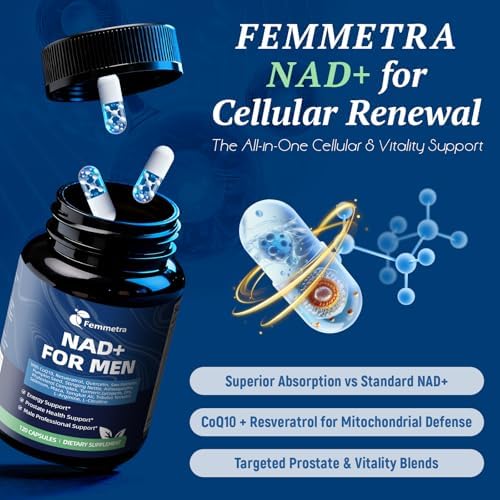 Back label of Femmetra NAD+ supplement with ingredient list