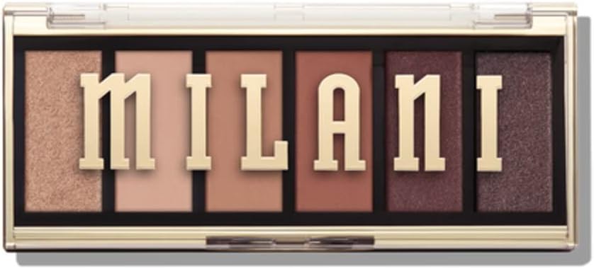 Compact packaging and layout of the Milani Most Wanted six color eyeshadow compact