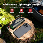 Usogood lightweight waterproof telescope set up next to its protective carrying case and neck strap
