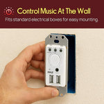Pyle dual USB charging port in wall receiver installed on a sleek white room wall