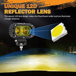 Auxbeam 4 Inch LED Amber Pod Light, 60W Driving Yellow Flood Beam Square Pod Fog Lights with DT Wiring Harness for Motorbike SUV ATV Truck Jeep Boat Tractor Forklift (2 Pcs) - Image 3