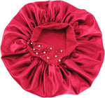YeeMan satin sleeping cap wide band close up detail