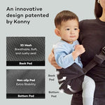 Konny Dual Support Hip Seat showing ergonomic M-shape baby position