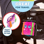 Buckle Toys Bella Square plush activity game displaying the compact lightweight design suitable for car seats and strollers