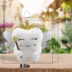 Side profile of crystal velvet tooth fairy pillow