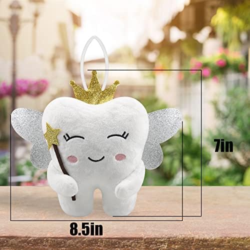 Side profile of crystal velvet tooth fairy pillow