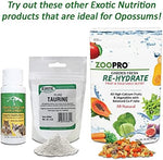 Exotic Nutrition 1 pound pet food packaging highlighting the black soldier fly larvae and fruit variety benefits.