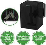 Two pack protective audio covers for Sonos One on patio