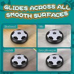 LED light up hover soccer set packaging showing full contents for gifts for kids.