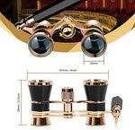 Aomekie 3x25 theater glasses packaged safely alongside protective pouch and cleaning cloth
