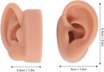 VINGVO Fake Piercings, Fake Ear Piercings Silicone Ear Model Fake Ear Piercing Reusable Left Right Ear Piercing Practice Model for Jewelry Display Acupuncture Mannequin Learning (Dark - Image 9