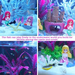 Lohang Kooterfun pink fish house castle hideout close up view highlighting the safe entryways for small fish.