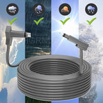 Weatherproof testing view of the CHGRNLF Starlink standard actuated kit cable resisting water droplets.