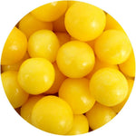 Close up of sour lemon hard candies on display