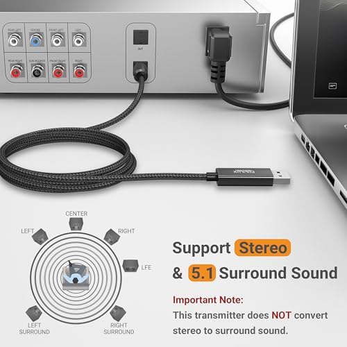 Cubilux optical audio cable showing durable braided nylon texture