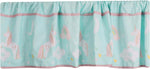 CribMATE blue unicorn valance pattern closeup