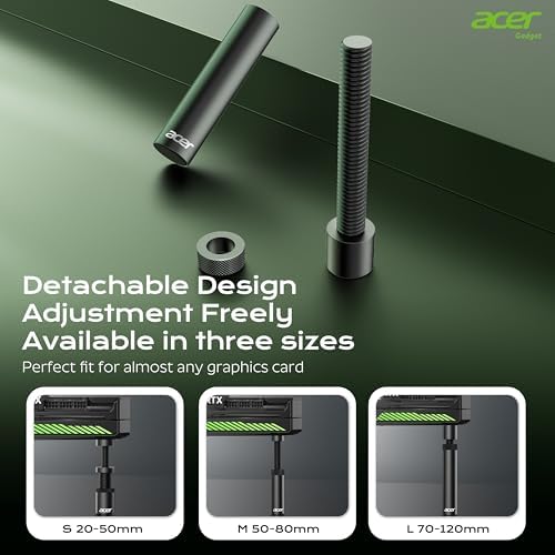 Anodized sandblasted black finish GPU stand seventy to one hundred twenty millimeters height