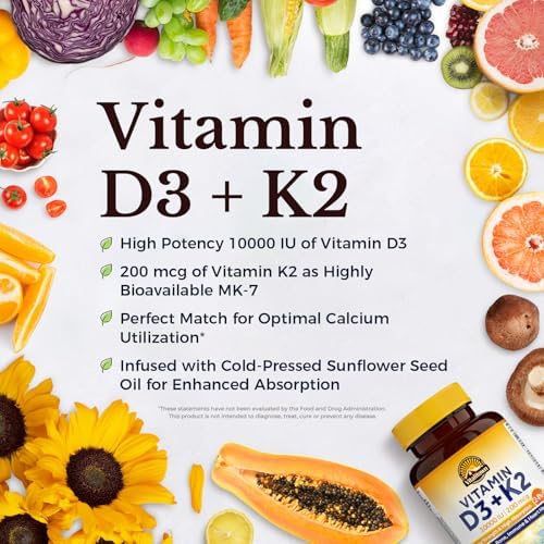 Vitalitown high potency D3 and K2 softgels