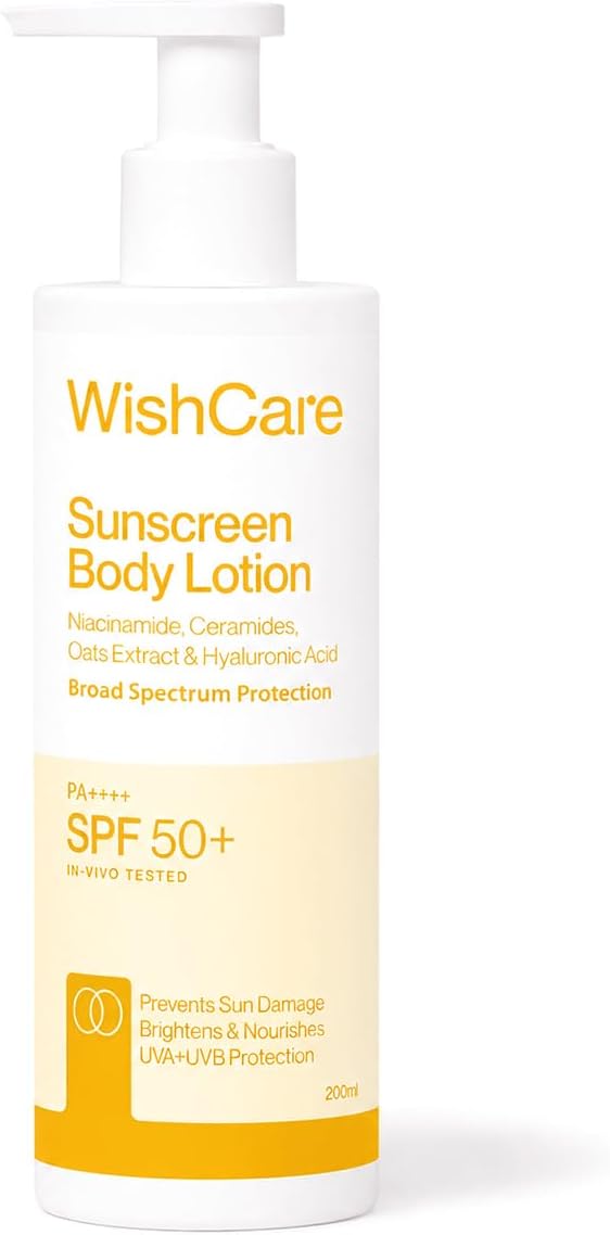 WishCare sunscreen body lotion front view bottle packaging
