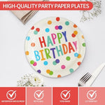 Puevenyi disposable paper plates for kids party table setting