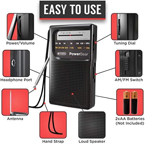 PowerBear radio side profile with headphone jack visible
