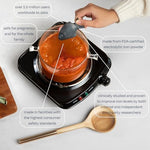 Close up view of the durable electrolytic cast iron tool designed for five years of daily nutritional support.