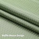 Full product view of the waterproof heavy duty bathroom set in sage green.